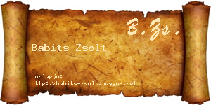 Babits Zsolt névjegykártya